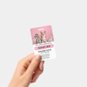 Personalized Red White Service Dog バッジ (手持ち)