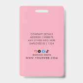 Personalized Red White Service Dog バッジ (裏面)