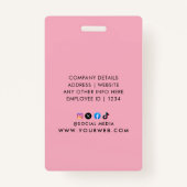 Personalized Red White Service Dog バッジ (裏面)