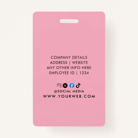 Personalized Red White Service Dog バッジ (裏面)