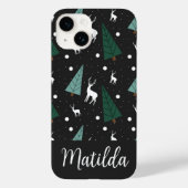 Personalized Reindeer and Christmas trees  Case-Mate iPhoneケース (裏面)