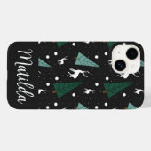 Personalized Reindeer and Christmas trees  Case-Mate iPhoneケース (裏面 (横))