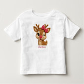 Personalized Reindeer Christmas Youth Shirt トドラーTシャツ (正面)
