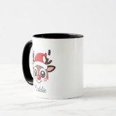 Personalized Reindeer Mug – Custom Christmas Gift マグカップ (正面左)