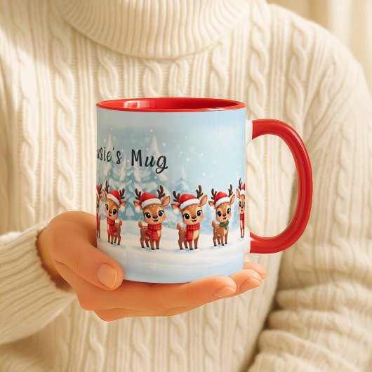 Personalized Reindeer Mug, Cute Christmas Gift, Cu マグカップ