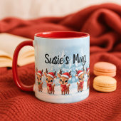 Personalized Reindeer Mug, Cute Christmas Gift, Cu マグカップ