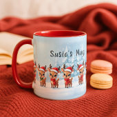 Personalized Reindeer Mug, Cute Christmas Gift, Cu マグカップ