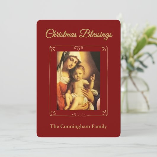 Personalized Religious Christmas Blessings Card シーズンカード (スタンド正面)