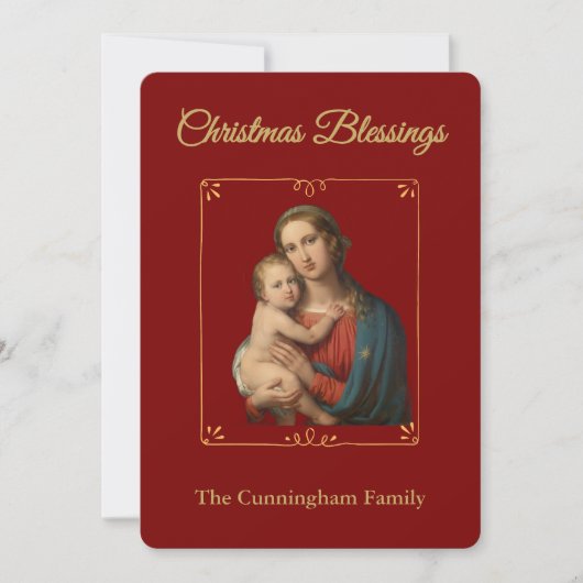 Personalized Religious Christmas Blessings Card シーズンカード (正面)