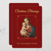 Personalized Religious Christmas Blessings Card シーズンカード (正面/裏面)