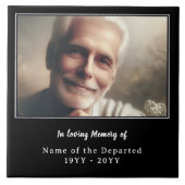 Personalized Remembrance Keepsake Photo Name Dates タイル (正面)