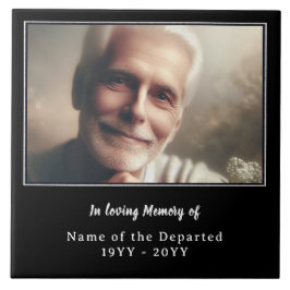 Personalized Remembrance Keepsake Photo Name Dates タイル
