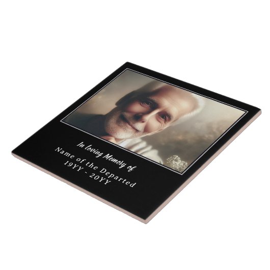 Personalized Remembrance Keepsake Photo Name Dates タイル (側面)