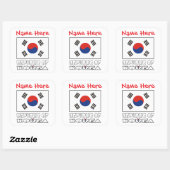 Personalized Republic of Korea Flag Square Label スクエアシール (シート)