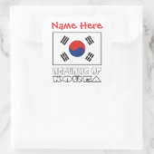 Personalized Republic of Korea Flag Square Label スクエアシール (バッグ)