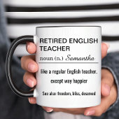 Personalized Retired English Teacher Definition マグカップ