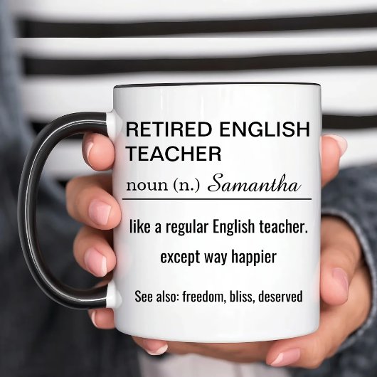 Personalized Retired English Teacher Definition マグカップ