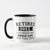 Personalized Retirement Jokes and Puns Mug マグカップ (左)