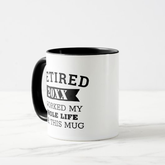 Personalized Retirement Jokes and Puns Mug マグカップ (正面左)