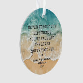 Personalized Retirement Modern Blue Ocean Beach オーナメント (正面)