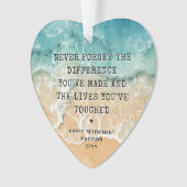 Personalized Retirement Modern Blue Ocean Beach オーナメント (正面)