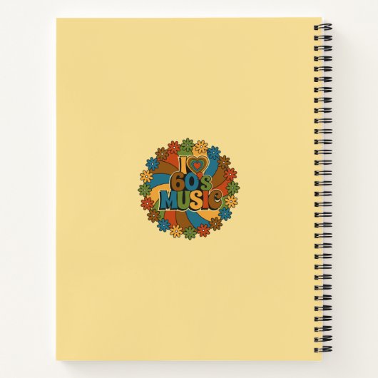 Personalized Retro 60s Music Inspired Design ノートブック (裏面)