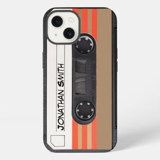 Personalized Retro Casette 80's iPhoneケース (裏面)