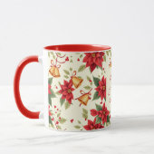 Personalized Retro Christmas Floral マグカップ (左)