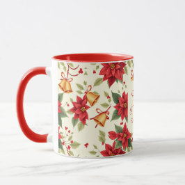 Personalized Retro Christmas Floral マグカップ