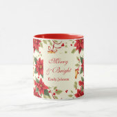 Personalized Retro Christmas Floral マグカップ (中央)