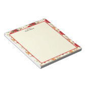 Personalized Retro Christmas Floral Stationery ノートパッド (アングル)
