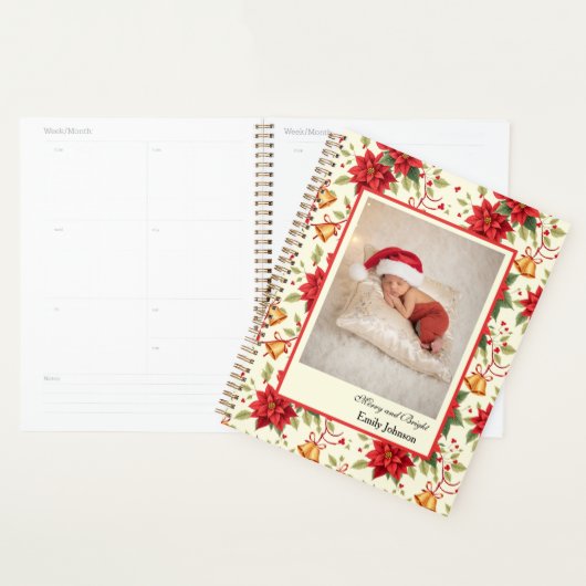 Personalized Retro Christmas Floral Stationery  プランナー手帳 (ディスプレー)