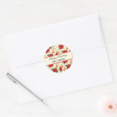 Personalized Retro Christmas Floral Stationery  ラウンドシール (封筒)