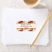 Personalized Retro Christmas Floral Stationery ラベル (インサイチュ)