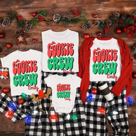 Personalized Retro Cookie Crew Christmas Matching Tシャツ