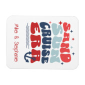 Personalized Retro Cruise Family Name マグネット (横)