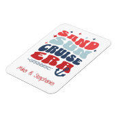 Personalized Retro Cruise Family Name マグネット (左側)