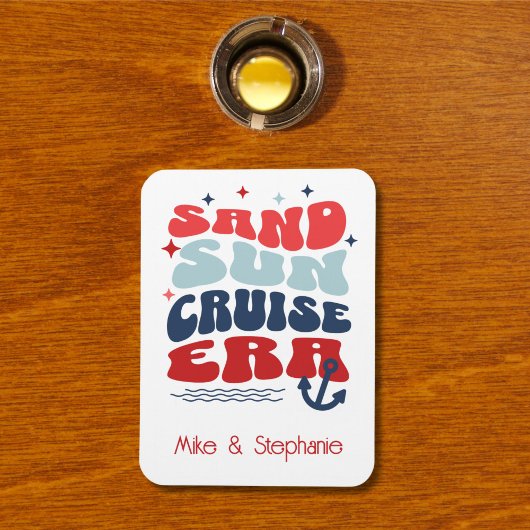Personalized Retro Cruise Family Name マグネット
