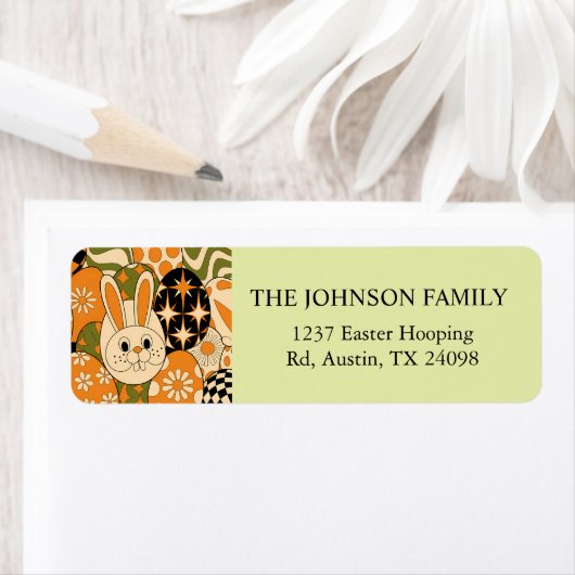Personalized Retro Easter Return Address Label ラベル (インサイチュ)