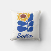 Personalized Retro Floral Daisy Custom Name Gift クッション (正面)