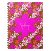 Personalized Retro Floral Design Journal Notebook ノートブック (正面)