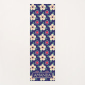 Personalized Retro Floral Pattern Yoga Mat ヨガマット (正面)