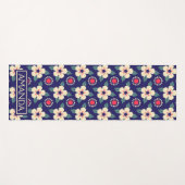 Personalized Retro Floral Pattern Yoga Mat ヨガマット (正面(横))