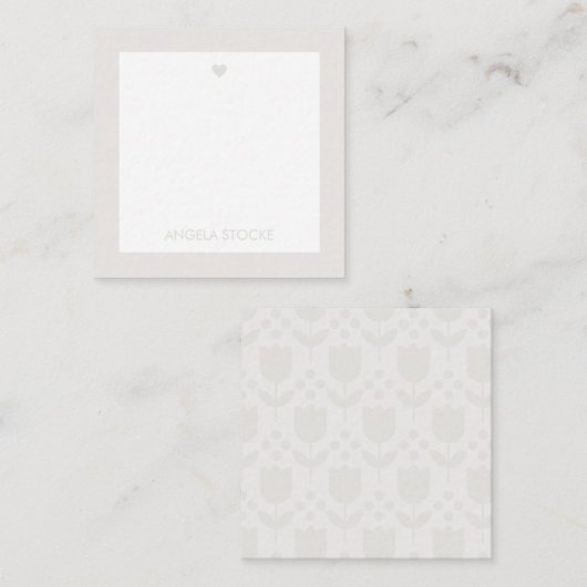 Personalized Retro Flower ノートカード (正面/裏面)