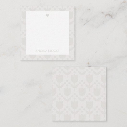 Personalized Retro Flower ノートカード (正面/裏面)