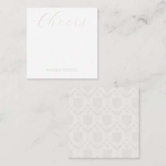 Personalized Retro Flower ノートカード (正面/裏面)