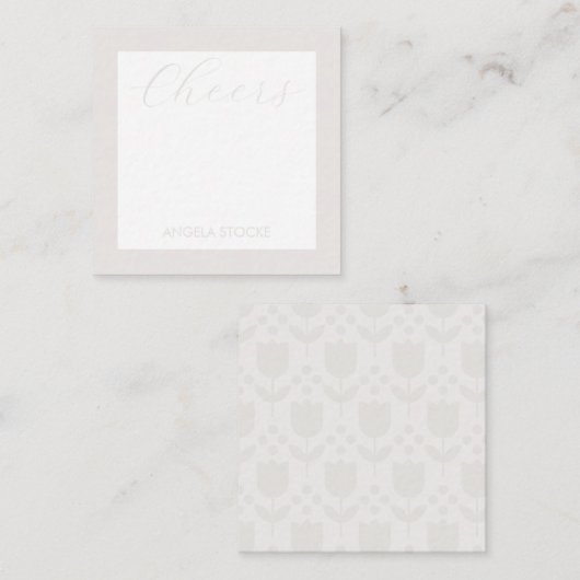 Personalized Retro Flower ノートカード (正面/裏面)