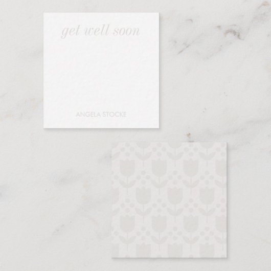 Personalized Retro Flower ノートカード (正面/裏面)