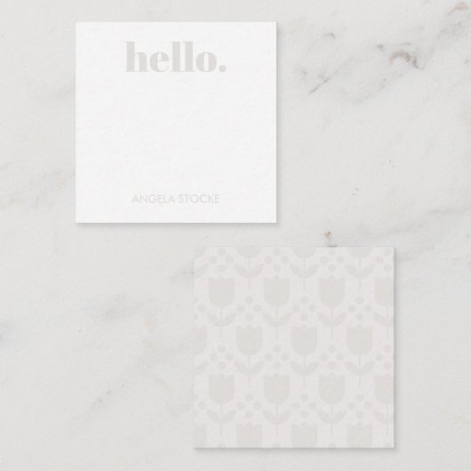 Personalized Retro Flower ノートカード (正面/裏面)