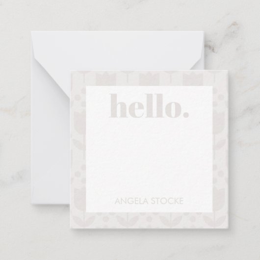 Personalized Retro Flower ノートカード (正面)